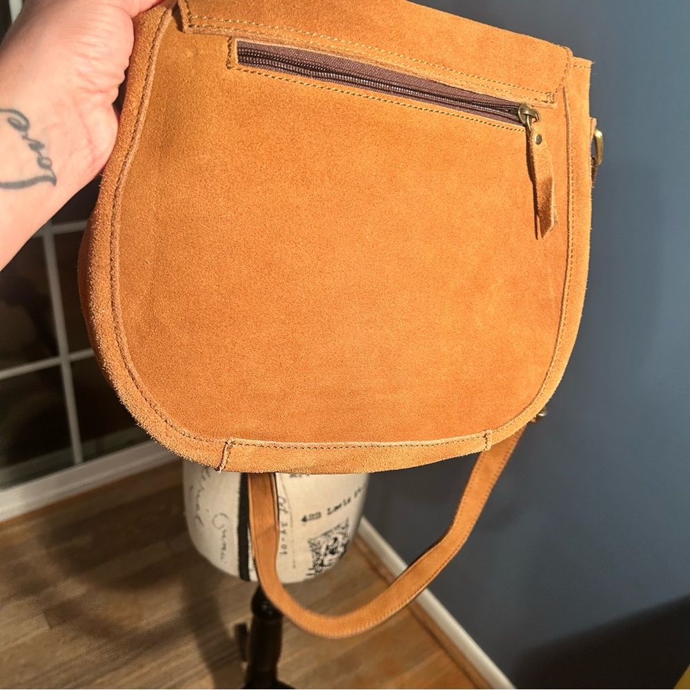 RUSTIC TOWN Suede Leather Shoulder Bag Crossbody Saddle Women Purse - Picture 4 of 13